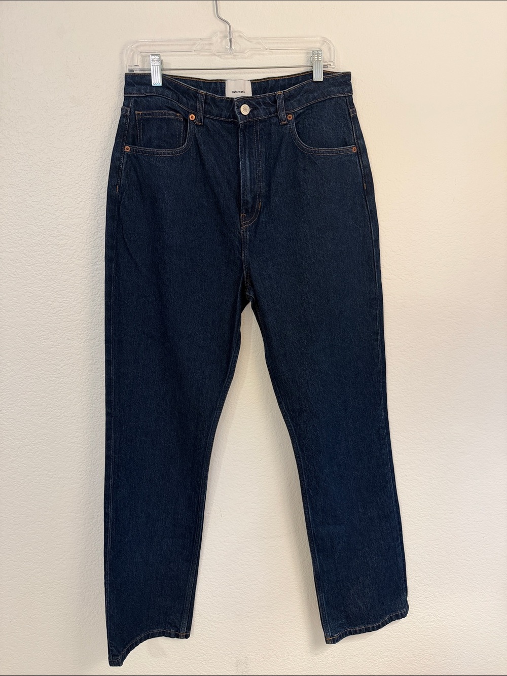 Reformation Jax Stretch High Rise Straight Jeans - Picture 2 of 9